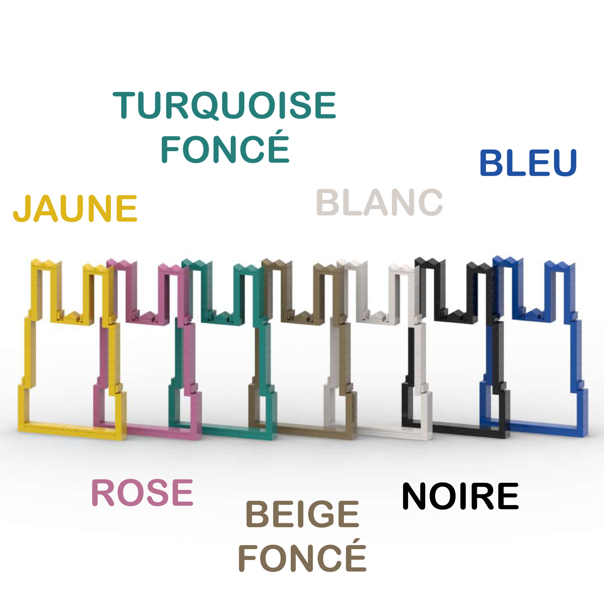 Stock 7 coloris cathédra-ligne avec noms